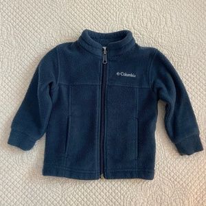Columbia, baby/toddler fleece jacket, navy blue, size 12-18m